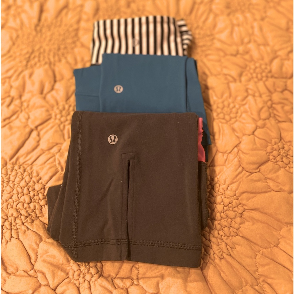 3 PAIRS of Size 6 Lululemon Leggings EUC All 3 pairs included